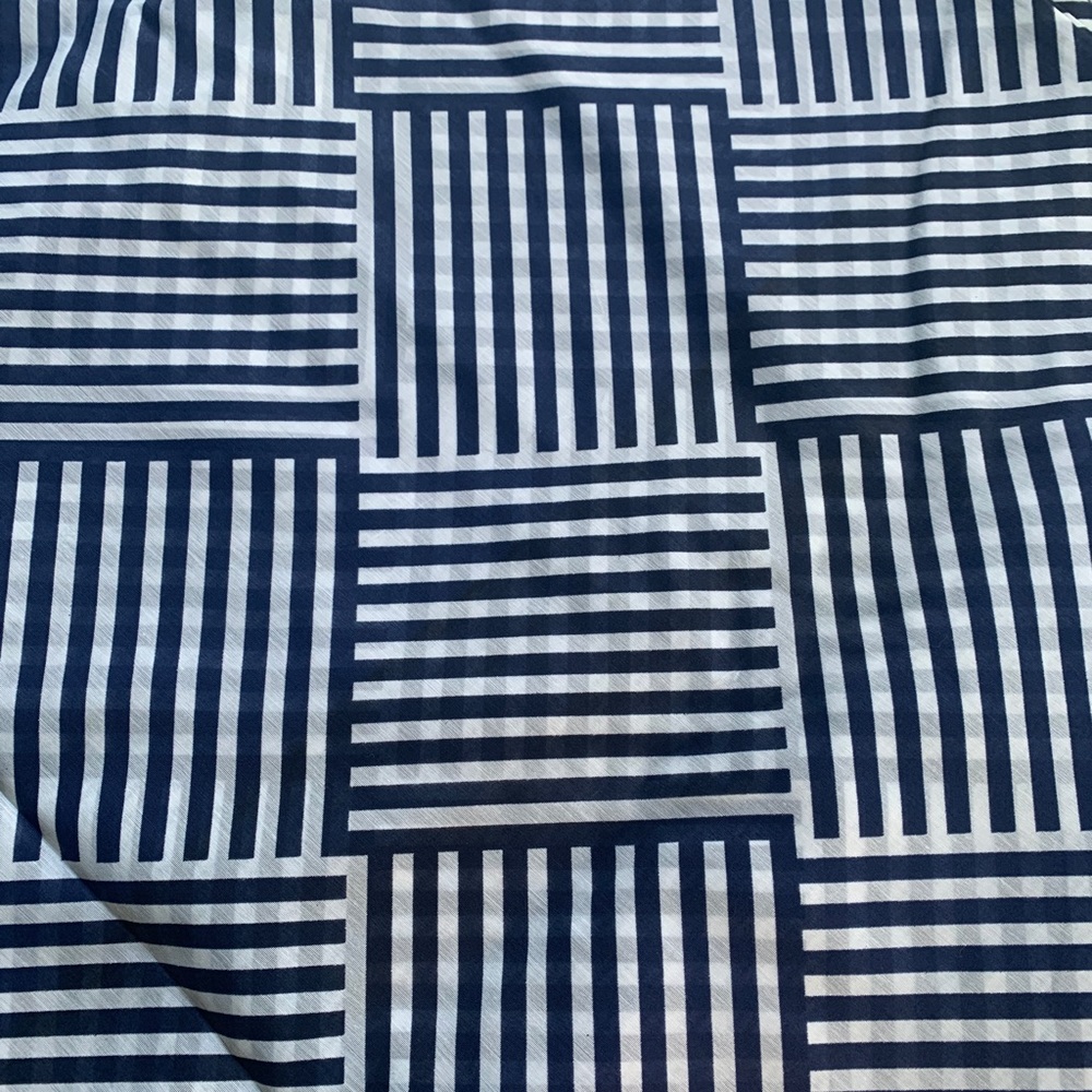 Vintage blue stripe fabric by the yard